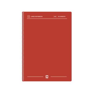 สมุดบันทึกริมลวด ขนาด B5 สีแดง ตราช้าง W_002