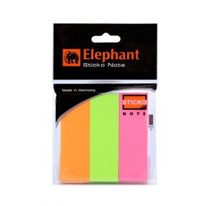 (Clearance) กระดาษโน๊ตแถบกาว ตราช้าง นีออน 1x3 นิ้ว (แพ็ค3) (SD159634)