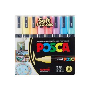 ปากกามาร์คเกอร์ UNI POSCA PC-5M SOFT COLOR 8C (อินเตอร์)