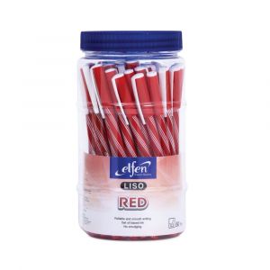 ปากกาลูกลื่น 0.5มม. Elfen Liso หมึกสีแดง (กระบอก 50 ด้าม)