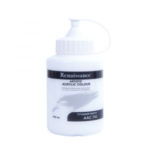 สีอะคริลิคเรนาซองซ์ รุ่นขวดเดี่ยว 500มล. เบอร์ 710 TITANIUM WHITE