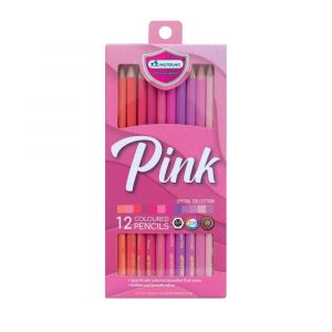สีไม้ แท่งยาว มาสเตอร์อาร์ต 12 สีรุ่น Pink