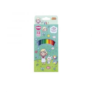 ดินสอสีแท่งยาว 12สี มาสเตอร์อาร์ต ซิบบิลแอนฟลาวเวอร์ สีเขียว