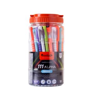 ปากกาลูกลื่น 0.5มม. Quantum Skate 111 อัลฟ่า น้ำเงินคละสี (50ด้าม/กระบอก)