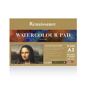 สมุดวาดเขียนสีน้ำชนิดหยาบ 300แกรม 10แผ่น เรนาซองซ์รุ่น R-606 A3