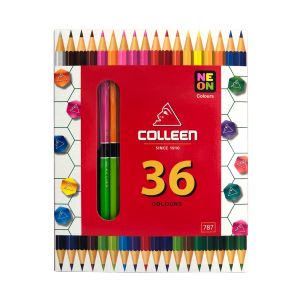 สีไม้ Colleen 2 หัว 18 แท่ง 36 สี กล่องกระดาษ