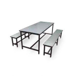 ชุดโต๊ะโรงอาหาร+ม้านั่งหน้าสีขาว โตไก DF1(2 benches)