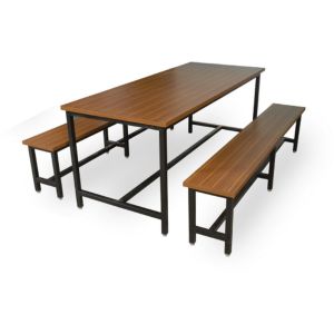 ชุดโต๊ะโรงอาหาร+ม้านั่งหน้าลายไม้ โตไก DF2(2 benches)