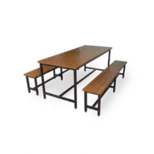 ชุดโต๊ะโรงอาหาร+ม้านั่งหน้าลายไม้ โตไก DF2(2 benches)