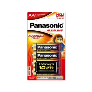 ถ่านอัลคาไลน์ ขนาด AA Panasonic (แพ็ค/4ก้อน)