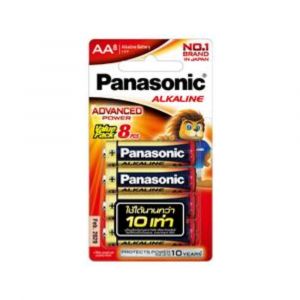 ถ่านอัลคาไลน์ ขนาด AA Panasonic (แพ็ค/8ก้อน)