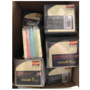 (Clearance) กระดาษโน๊ตแถบกาว ตราช้าง คละสี 3x3 นิ้ว (แพ็ค 4) (SD114756)